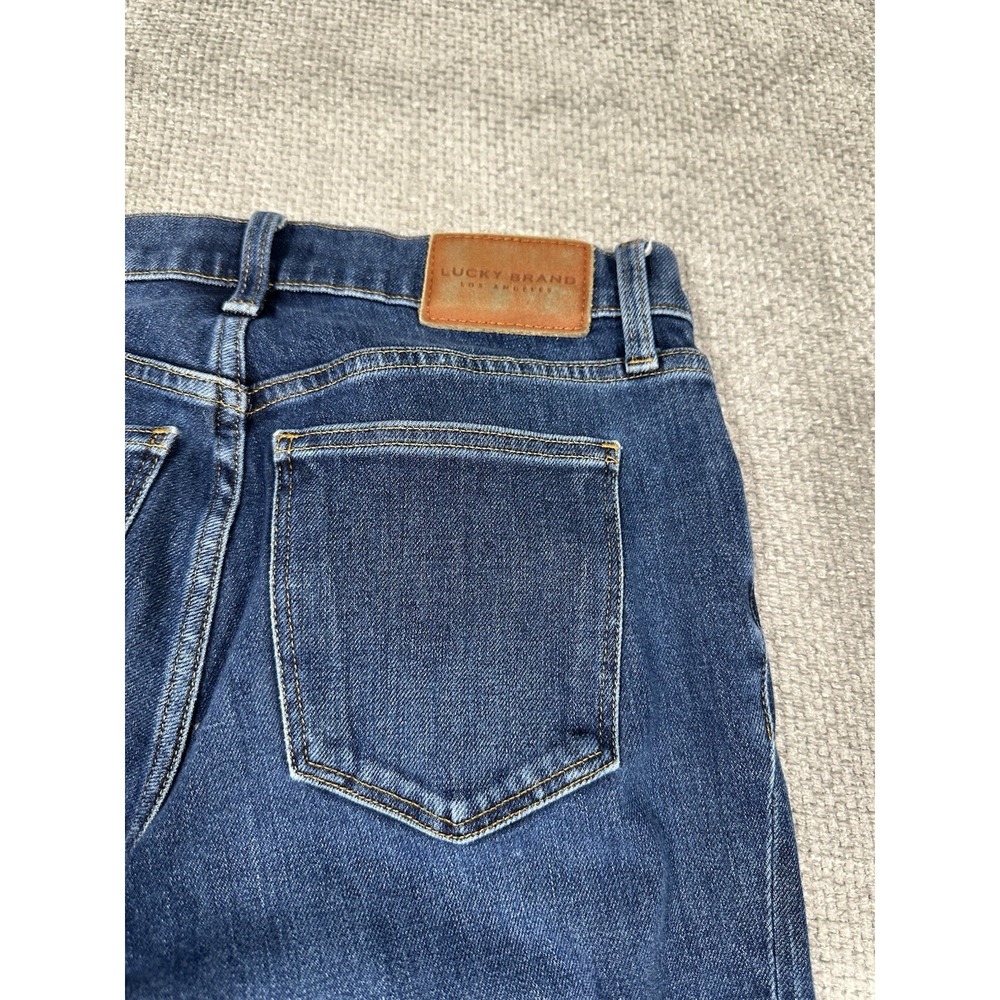 Lucky Brand Jeans Womens 28x26 Blue Ava Mid Rise Crop Mini Boot Raw Hem Read - Picture 11 of 14